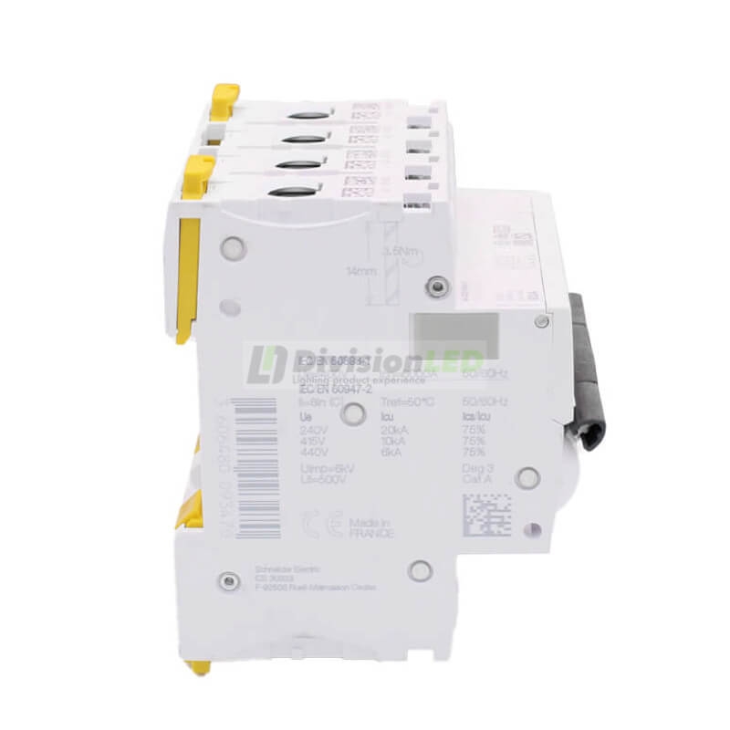 SCHNEIDER A9F79463 Interruptor magnetotérmico iC60N 4P 63A C