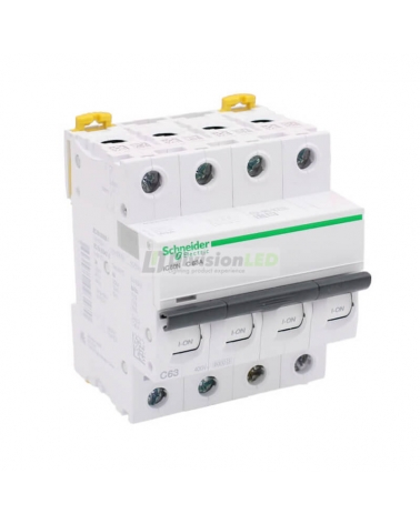 SCHNEIDER A9F79463 Interruptor magnetotérmico iC60N 4P 63A C