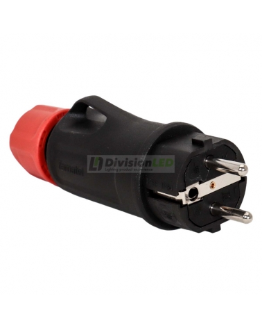 FAMATEL 1165 Clavija TT 16A-250V Negro con prensaestopa