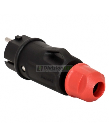 FAMATEL 1165 Clavija TT 16A-250V Negro con prensaestopa