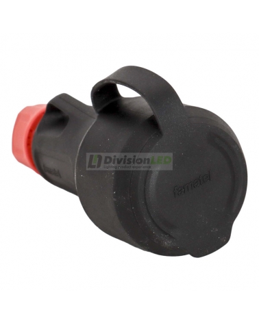 FAMATEL 2165 Base TT 16A-250V C/Tapa Negro con prensaestopa