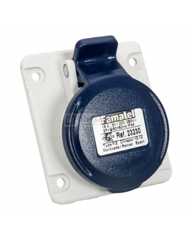 FAMATEL 23230 Base inclinada 10° 2P+T 16A 230V IP44 75x85