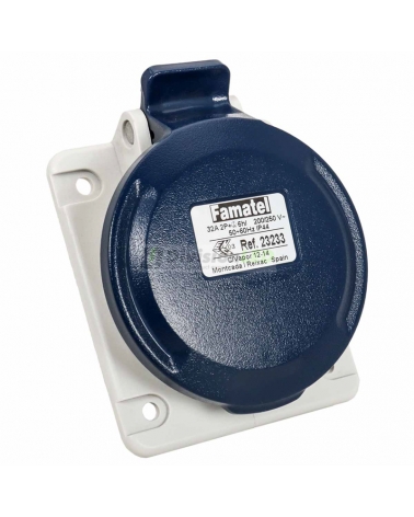 FAMATEL 23233 Base inclinada 10° 2P+T 32A 230V IP44 80x95