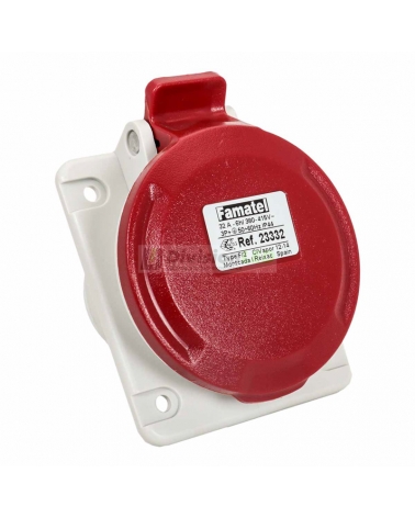 FAMATEL 23332 Base inclinada 10° 3P+T 32A 400V IP44 80x95