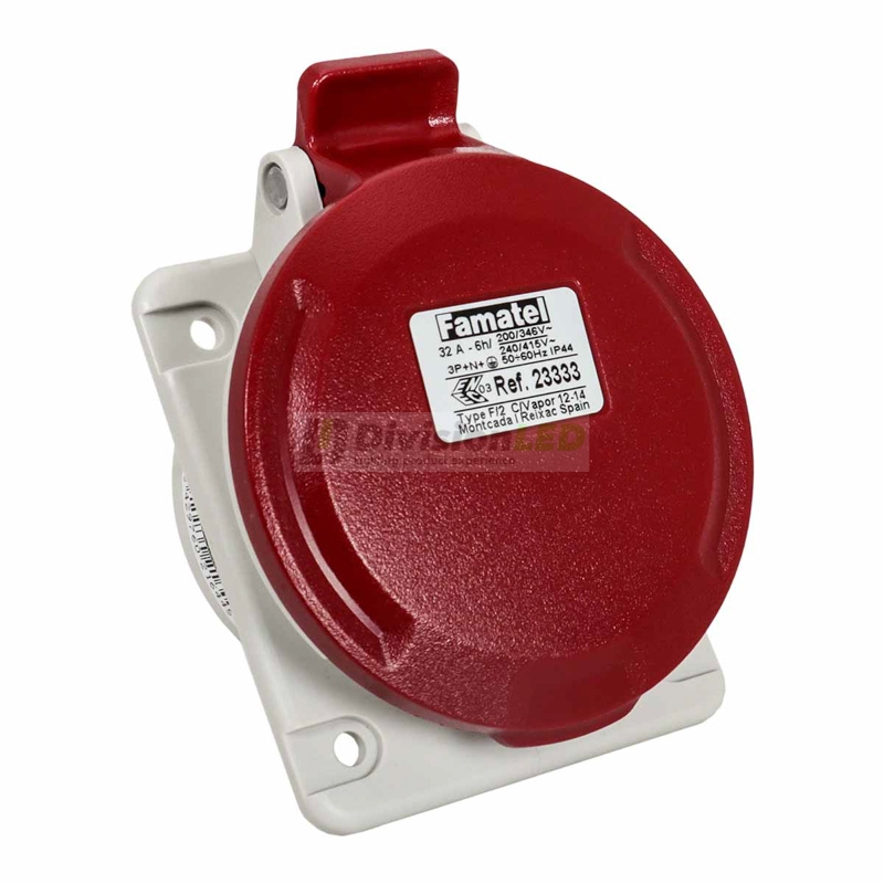 FAMATEL 23333 Base inclinada 10° 3P+N+T 32A 400V IP44 80x95
