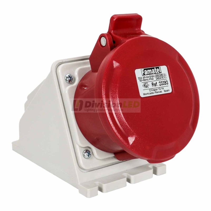 FAMATEL 23393 Base pared 3P+N+T 32A 400V IP44