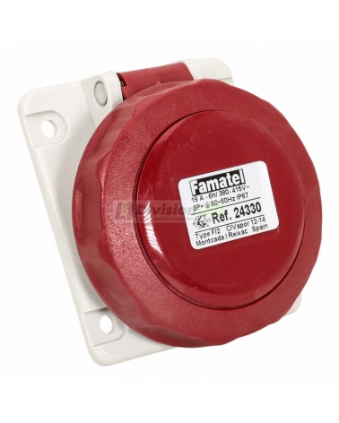 FAMATEL 24330 Base inclinada 10° 3P+T 16A 400V IP67 75x85