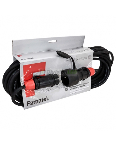 FAMATEL 2998 Prolongador 2P+TTL 16A 250V IP543x1,5mm2 15m H07RN-F Negro