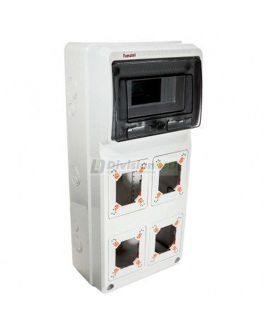 FAMATEL 3961 Caja 8 modulos para 4 mecanismos 500x230x155 enlazable para IP65
