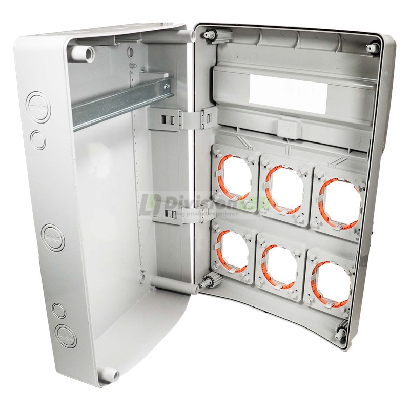 FAMATEL 3961 Caja 8 modulos para 4 mecanismos 500x230x155 enlazable para IP65