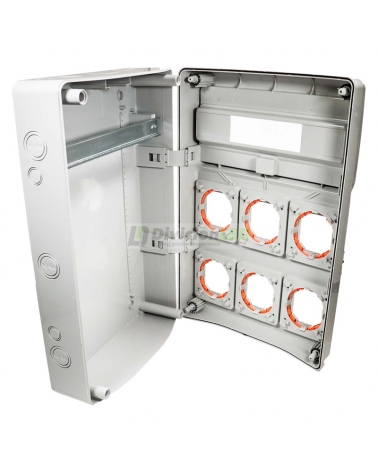 FAMATEL 3961 Caja 8 modulos para 4 mecanismos 500x230x155 enlazable para IP65