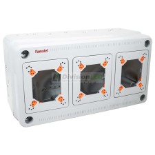 FAMATEL 3963 Caja modular para 3 mecanismos 175x320x135 enlazable para IP65