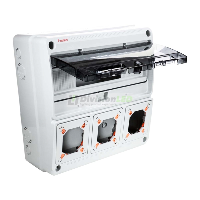 FAMATEL 3975 Caja 16 modulos para 3 mecanismos 320x320x150 enlazable para IP65