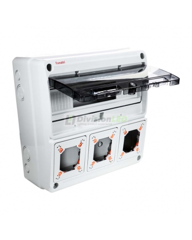 FAMATEL 3975 Caja 16 modulos para 3 mecanismos 320x320x150 enlazable para IP65