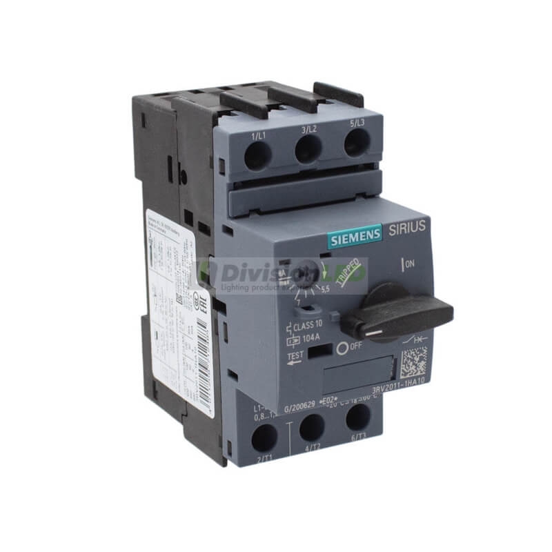 Siemens SIRIUS 3RV2011-1HA10 Guardamotor S00 sobrecarga 5.5-8A cortocircuito 104A