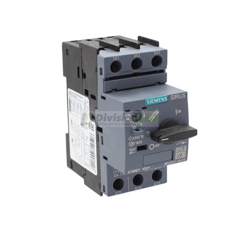 Siemens SIRIUS 3RV2011-1KA10 Guardamotor S00 sobrecarga 9-12.5A cortocircuito 163A