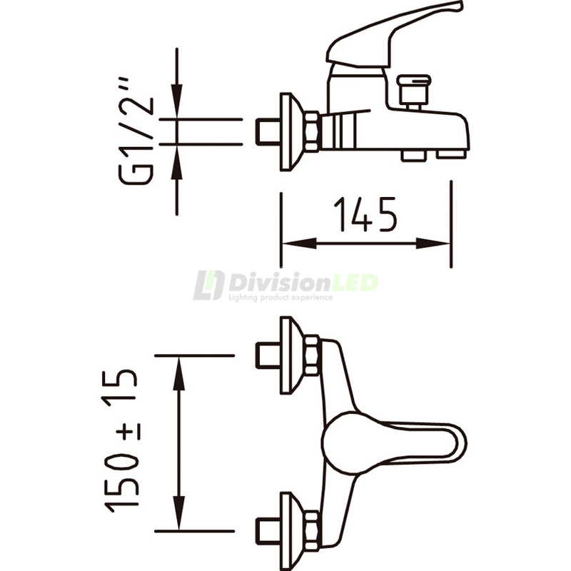 Clever 94697 Kit grifo de bañera-ducha monomando N Panam Urban