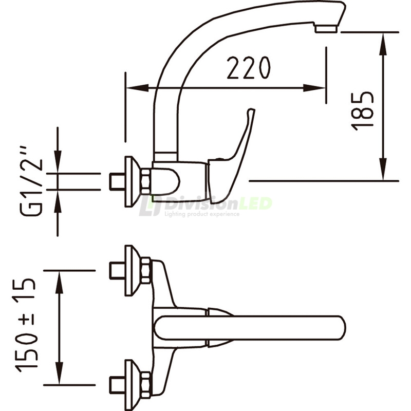 Clever 96067 grifo de cocina mural monomando N Panam Urban