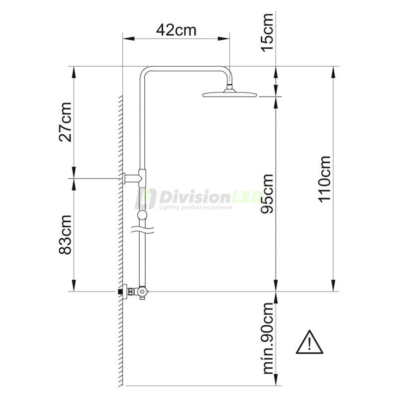 Clever 61006 Kit conjunto ducha termostática UP Urban Box