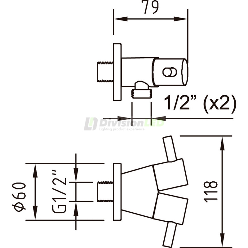 Esquema Clever 97803 grifo shattaf mural 2 salidas oasis