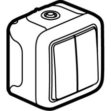 LEGRAND 069755 plexo-monoblock superficie conmutador doble 10a blanco