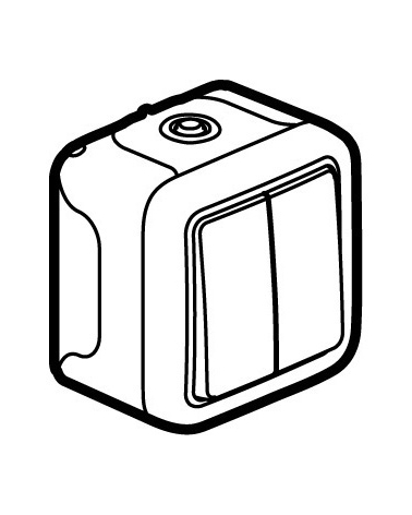 LEGRAND 069755 plexo-monoblock superficie conmutador doble 10a blanco