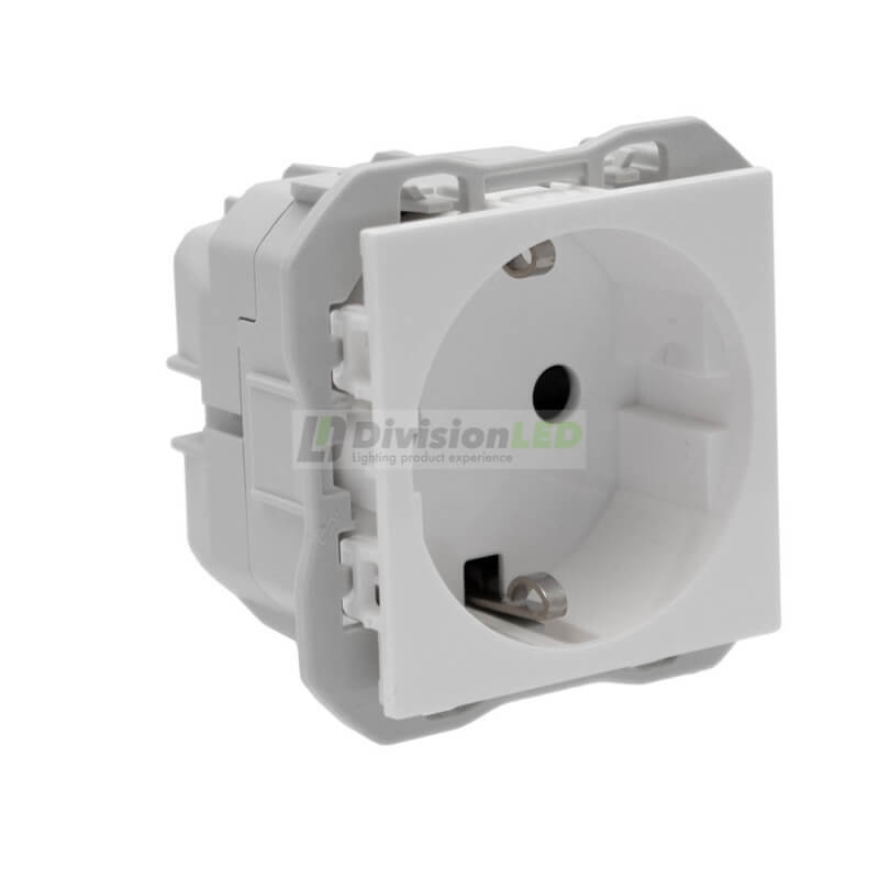 SIMON 20000432-090 Base de enchufe schuko con embornamiento por tornillo blanco SIMON 270