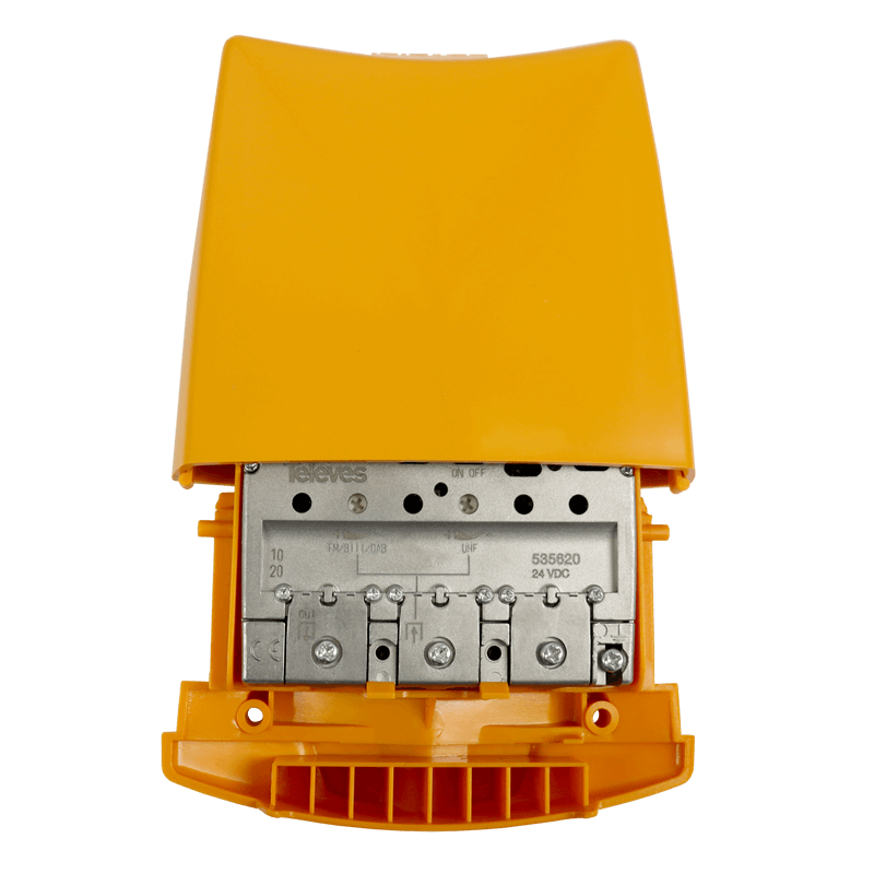 Televes 535620 Amplificador de mástil 5G alta ganancia 1 entrada FM/BIII/DAB/UHF