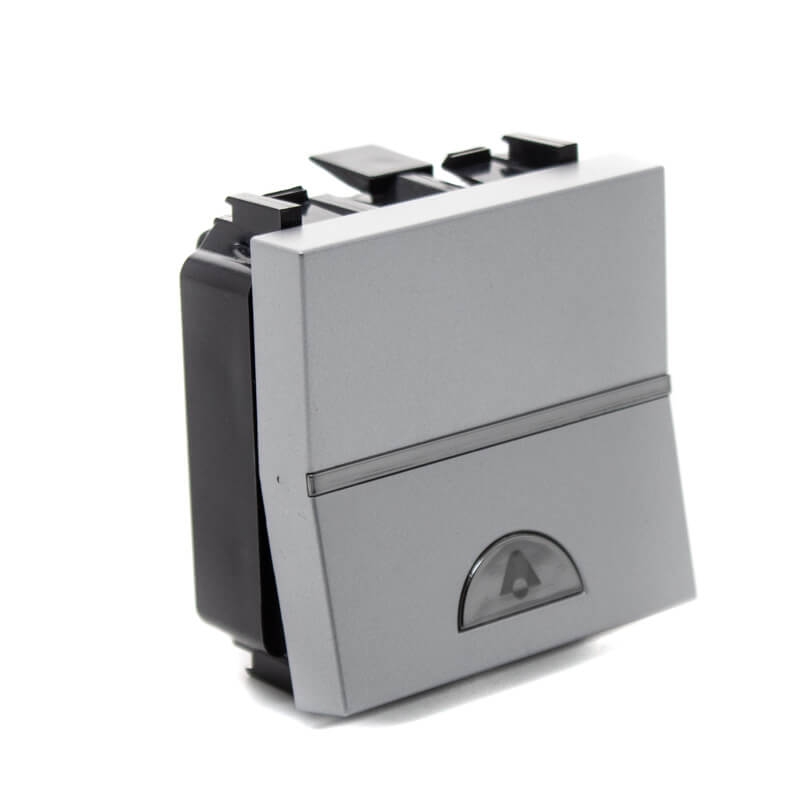 Niessen Zenit N2204 PL Pulsador grabado campana modulo ancho plata
