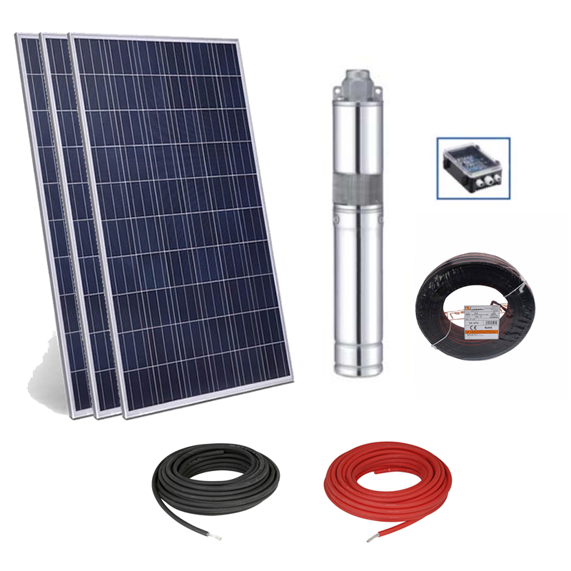 Kit Bombeo de agua solar directo 3 placas 270W