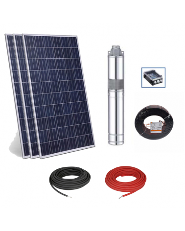 Kit Bombeo de agua solar directo 3 placas 270W