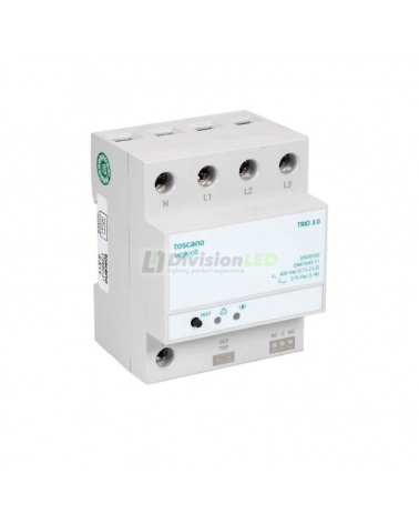 TOSCANO 10003308 TRIO3.0 Protector de sobretensión transitoria 40kA y permanente 400V AC trifásica