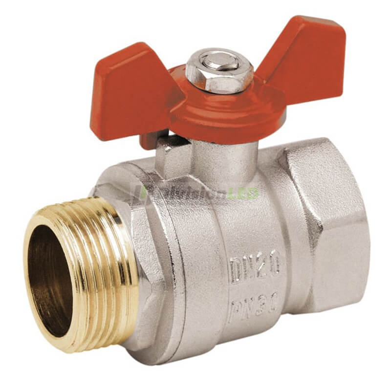 Standard Hidráulica 34728 válvula esfera Chicago diámetro 3/4" M-H mariposa roja