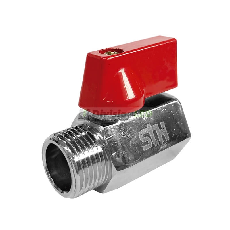 Standard Hidráulica 35532 válvula mini esfera roscar Boston diámetro 1/2" M-H maneta roja