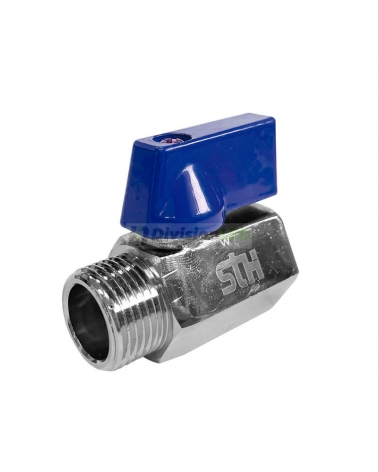 Standard Hidráulica 35537 válvula mini esfera roscar Boston diámetro 1/2" M-H maneta azul
