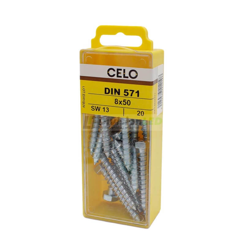APOLO CELO 4850571 Tornillo tirafondo DIN 571 8x50 zincado 20 uds