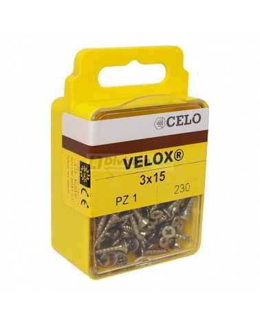 APOLO CELO 4B315VLOX Tornillo VELOX 3x15 avellanado bicromatado 230 uds