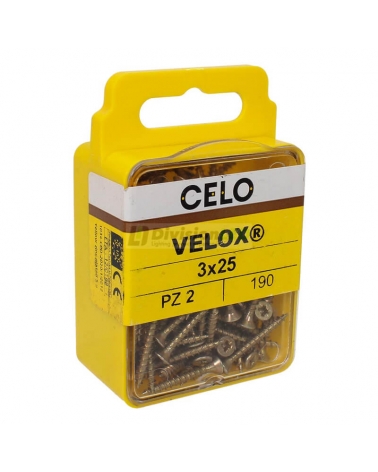 APOLO CELO 4B325VLOX Tornillo VELOX 3x25 avellanado bicromatado 190 uds