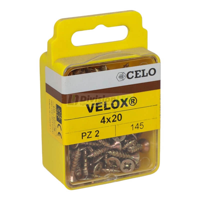 APOLO CELO 4B420VLOX Tornillo VELOX 4x20 avellanado bicromatado 145 uds