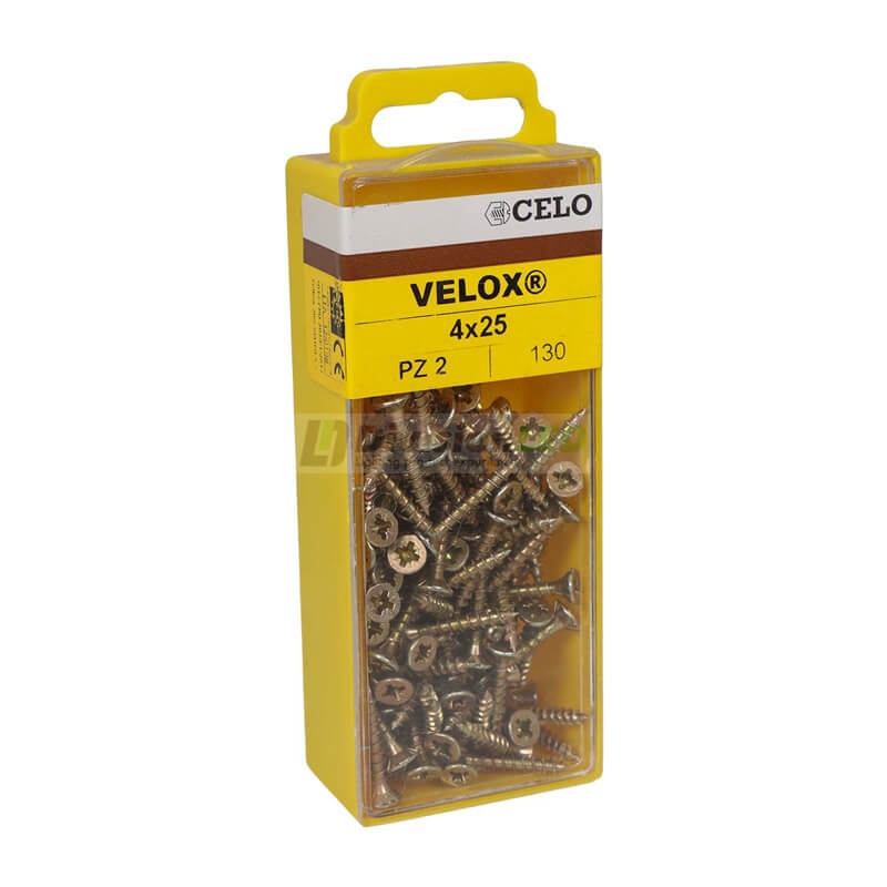 APOLO CELO 4B425VLOX Tornillo VELOX 4x25 avellanado bicromatado 130 uds