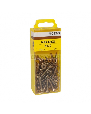 APOLO CELO 4B530VLOX Tornillo VELOX 5x30 avellanado bicromatado 70 uds