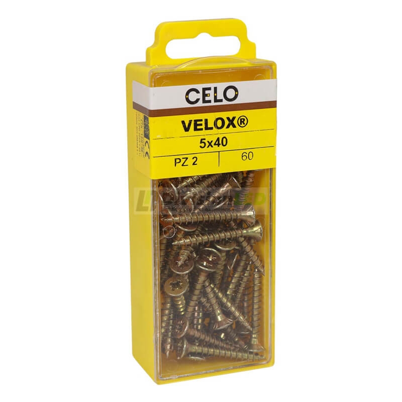 APOLO CELO 4B540VLOX Tornillo VELOX 5x40 avellanado bicromatado 60 uds