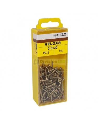 APOLO CELO 4B3520VLOX Tornillo VELOX 3,5x20 avellanado bicromatado 190 uds