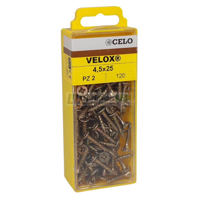 APOLO CELO 4B4525VLOX Tornillo VELOX 4,5x25 avellanado bicromatado 120 uds
