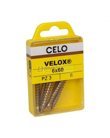 APOLO CELO 7B660VLOX Tornillo VELOX 6x60 avellanado bicromatado 6 uds