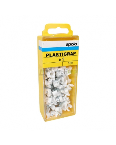 APOLO CELO 415PLG Grapa plastigrap 5mm blanco blister 100 uds