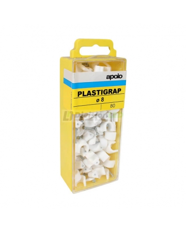 APOLO CELO 418PLG Grapa plastigrap 8mm blanco blister 80 uds