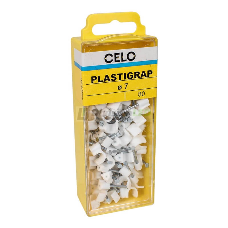 APOLO CELO 417PLG Grapa plastigrap 7mm blanco blister 80 uds