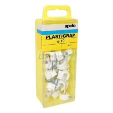 APOLO CELO 4110PLG Grapa plastigrap 10mm blanco blister 40 uds