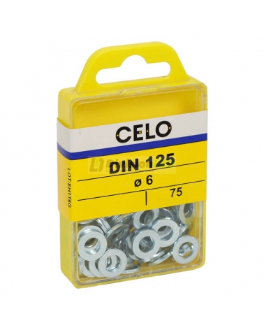 APOLO CELO 76125 Arandela lisa DIN 125A M6 cincado 75uds